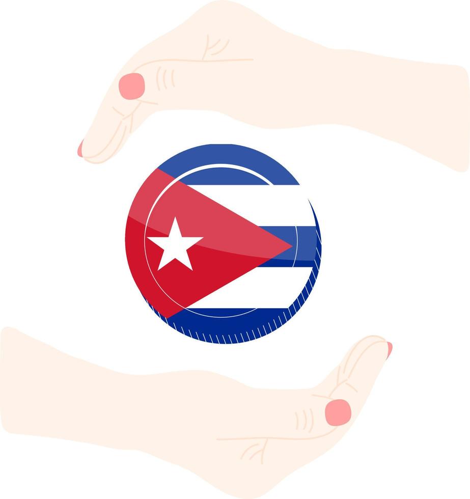 Cuban Flag vector hand drawn,Cuban Peso vector hand drawn