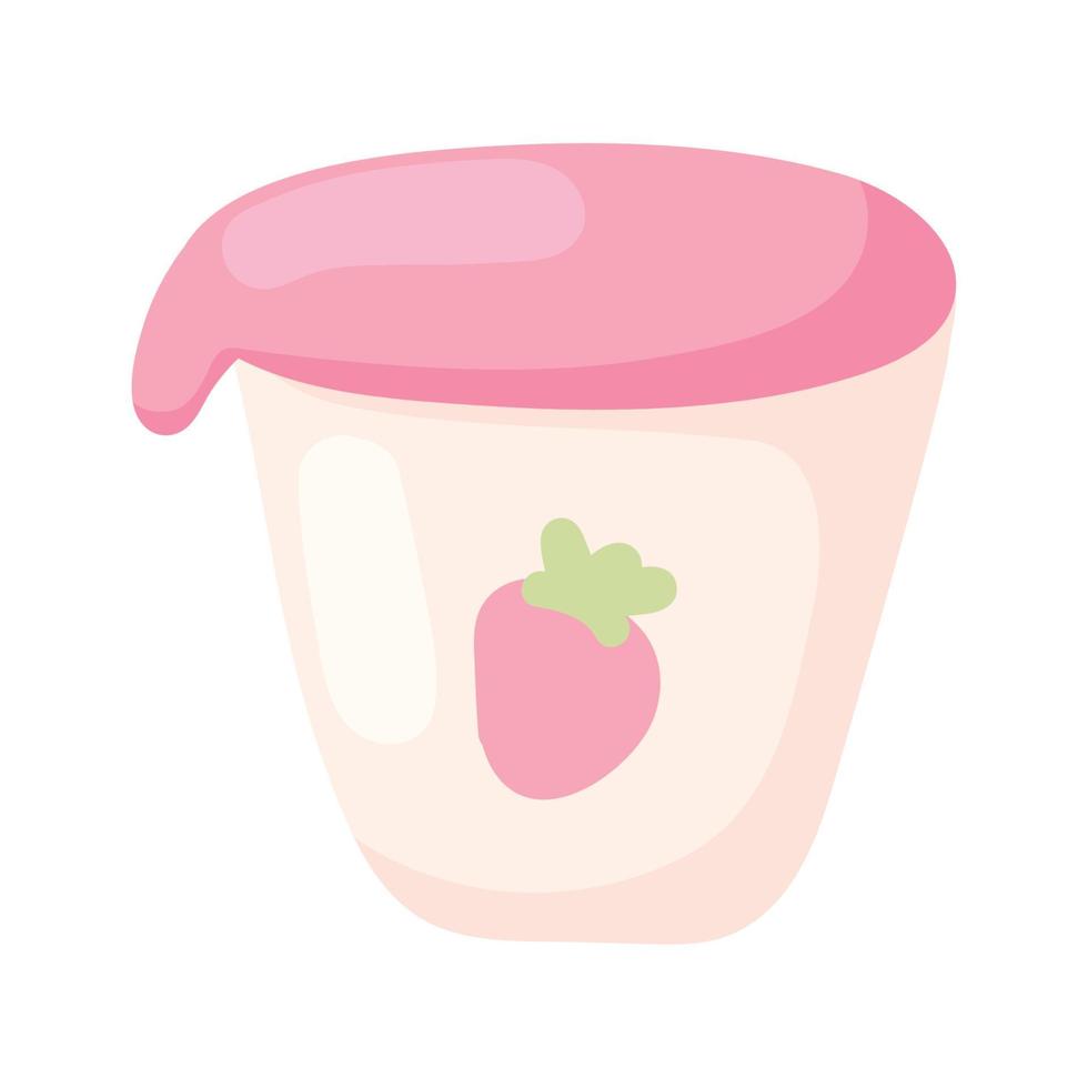 strawberry yogurt icon vector