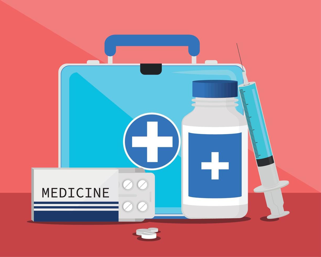 first aid and medicine vector
