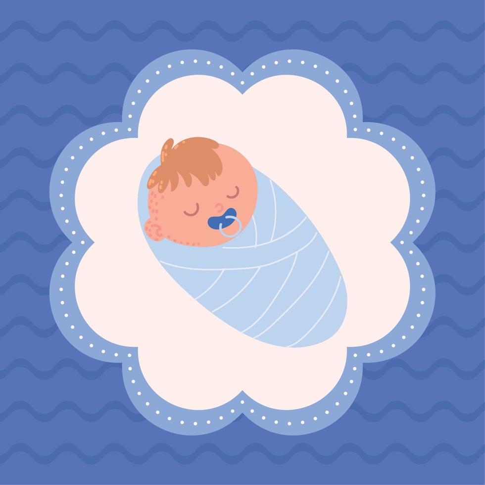 cute baby with pacifier vector