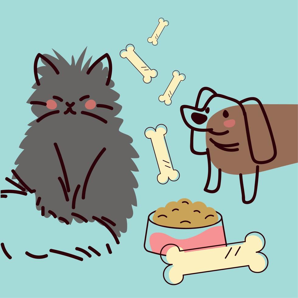 dibujos animados de animales mascotas vector