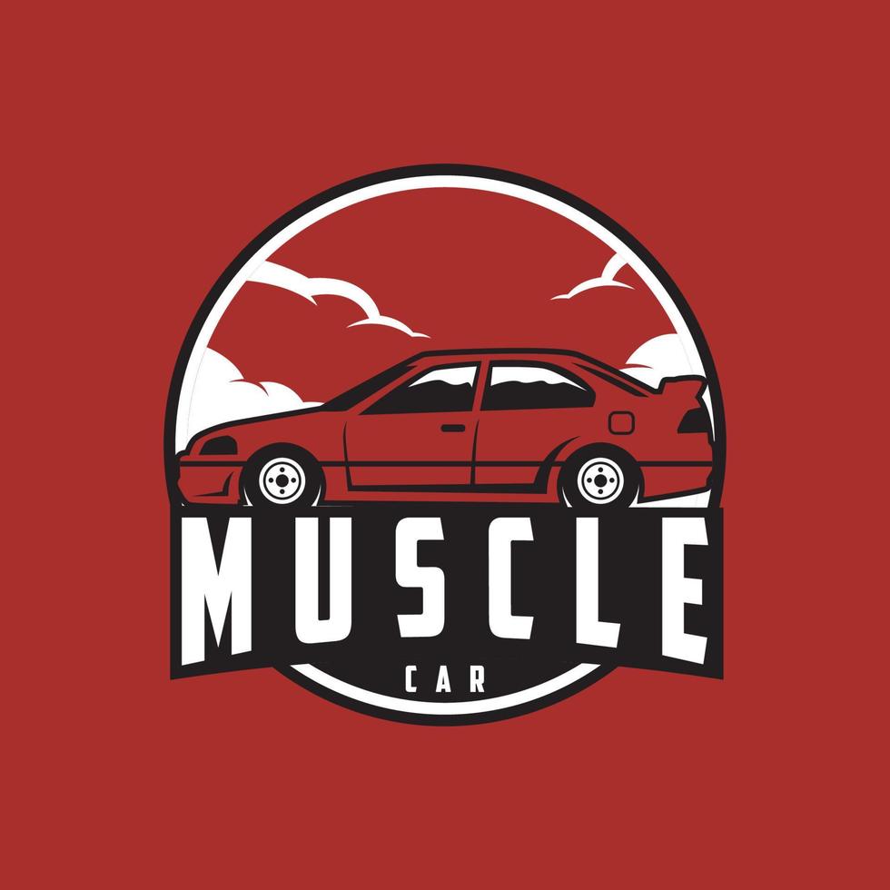 muscle car logo - vector car great for banners, templates, emblems, badges, clothes Pro Vector