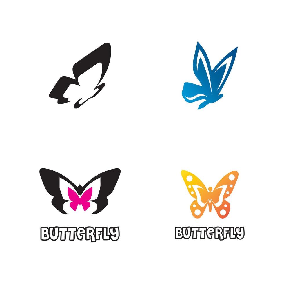 diseño de icono de vector de plantilla de logotipo de mariposa de belleza