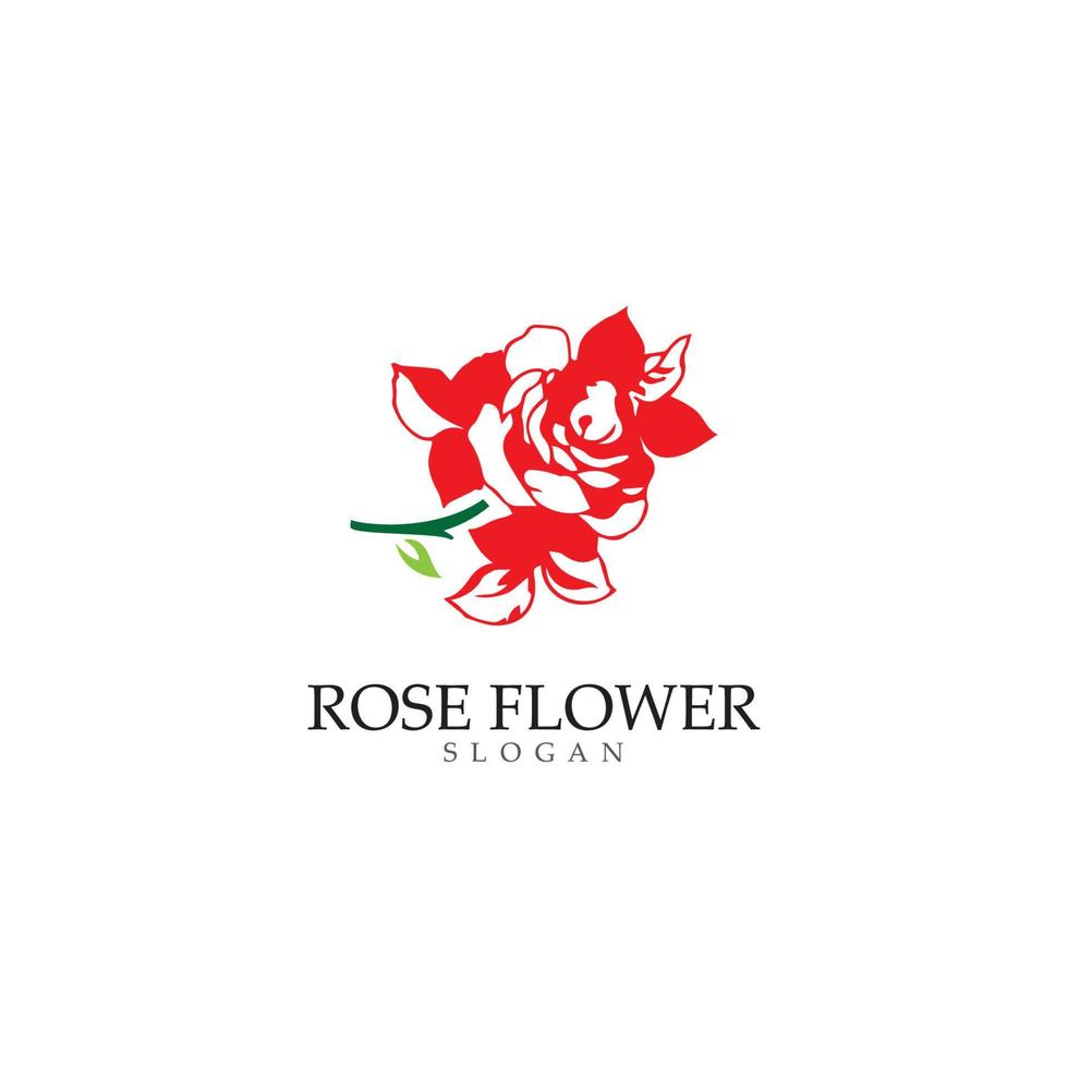 plantilla de diseño de icono de vector de flor rosa de belleza