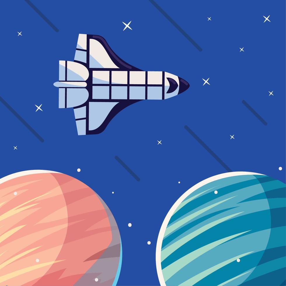 spaceship explore galaxy vector