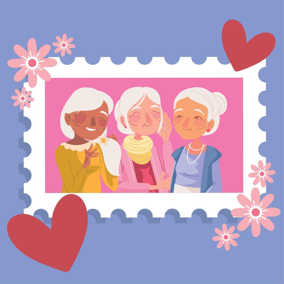 happy older women in a picture vector