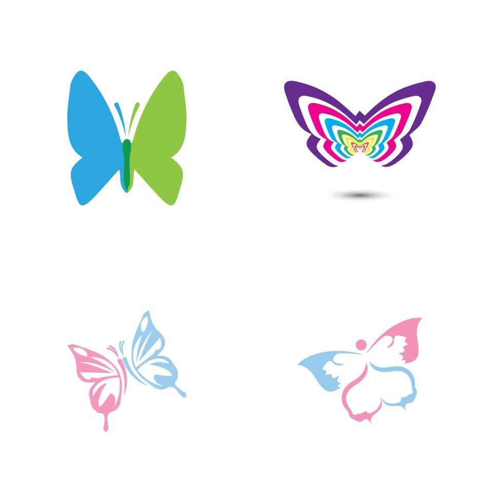 diseño de icono de vector de plantilla de logotipo de mariposa de belleza