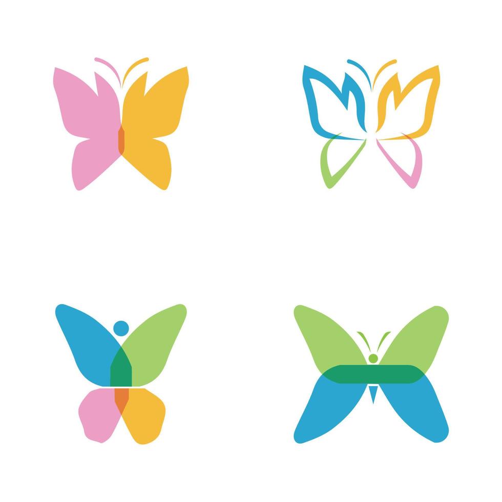 diseño de icono de vector de plantilla de logotipo de mariposa de belleza