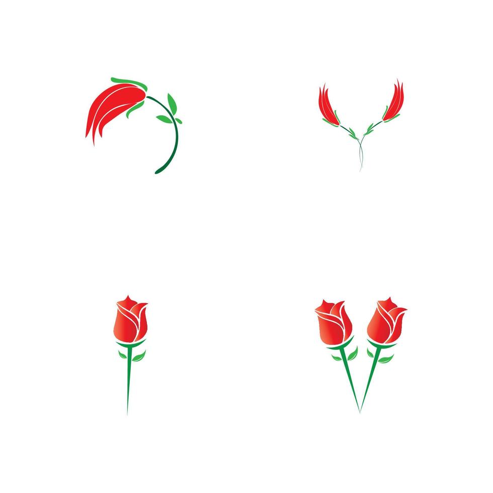 plantilla de diseño de icono de vector de flor rosa de belleza