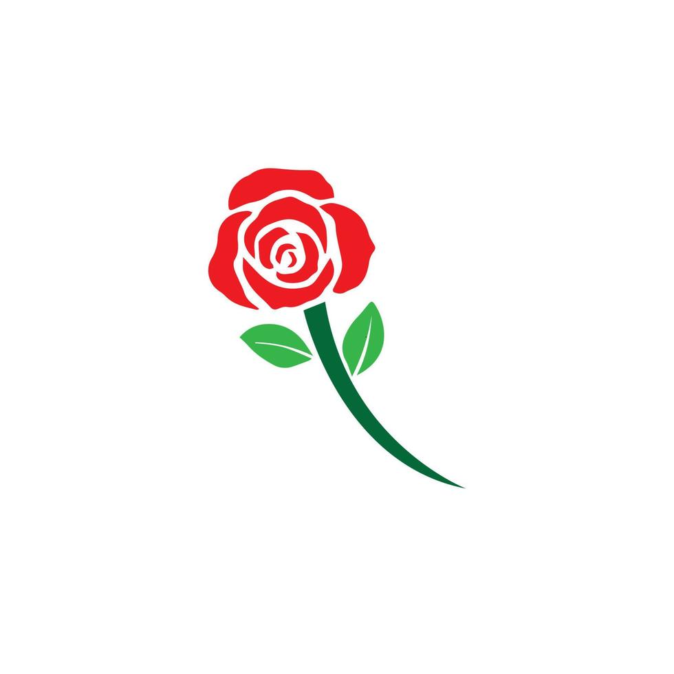 plantilla de diseño de icono de vector de flor rosa de belleza