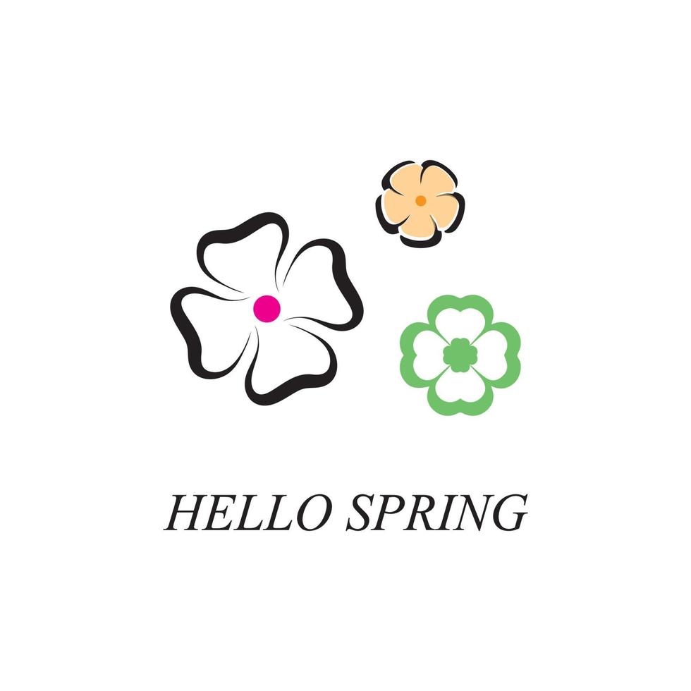 Beauty plumeria icon flowers design illustration Template vector