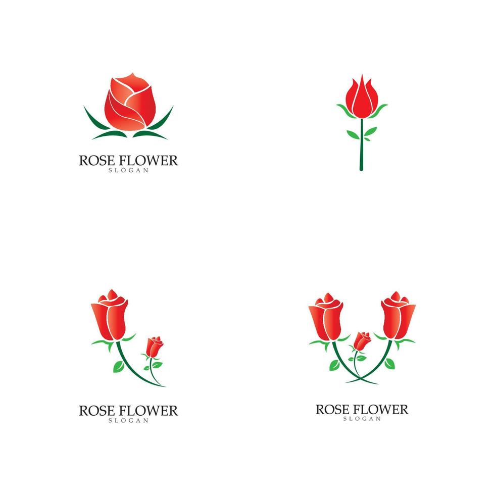 plantilla de diseño de icono de vector de flor rosa de belleza