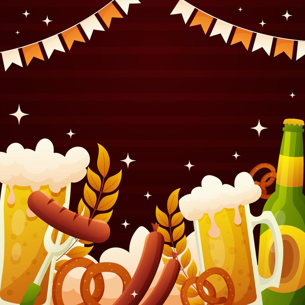 Oktoberfest Food Beverages Background vector
