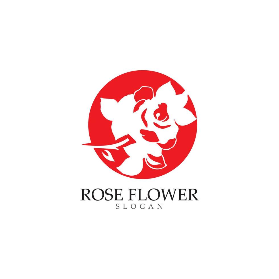 plantilla de diseño de icono de vector de flor rosa de belleza