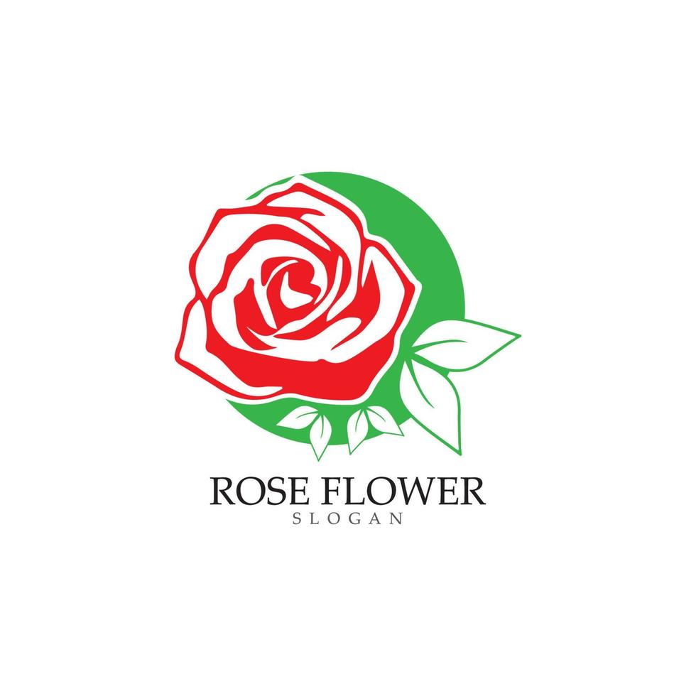 plantilla de diseño de icono de vector de flor rosa de belleza