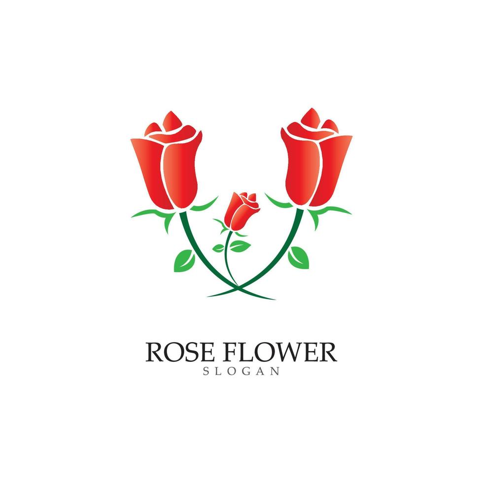 plantilla de diseño de icono de vector de flor rosa de belleza