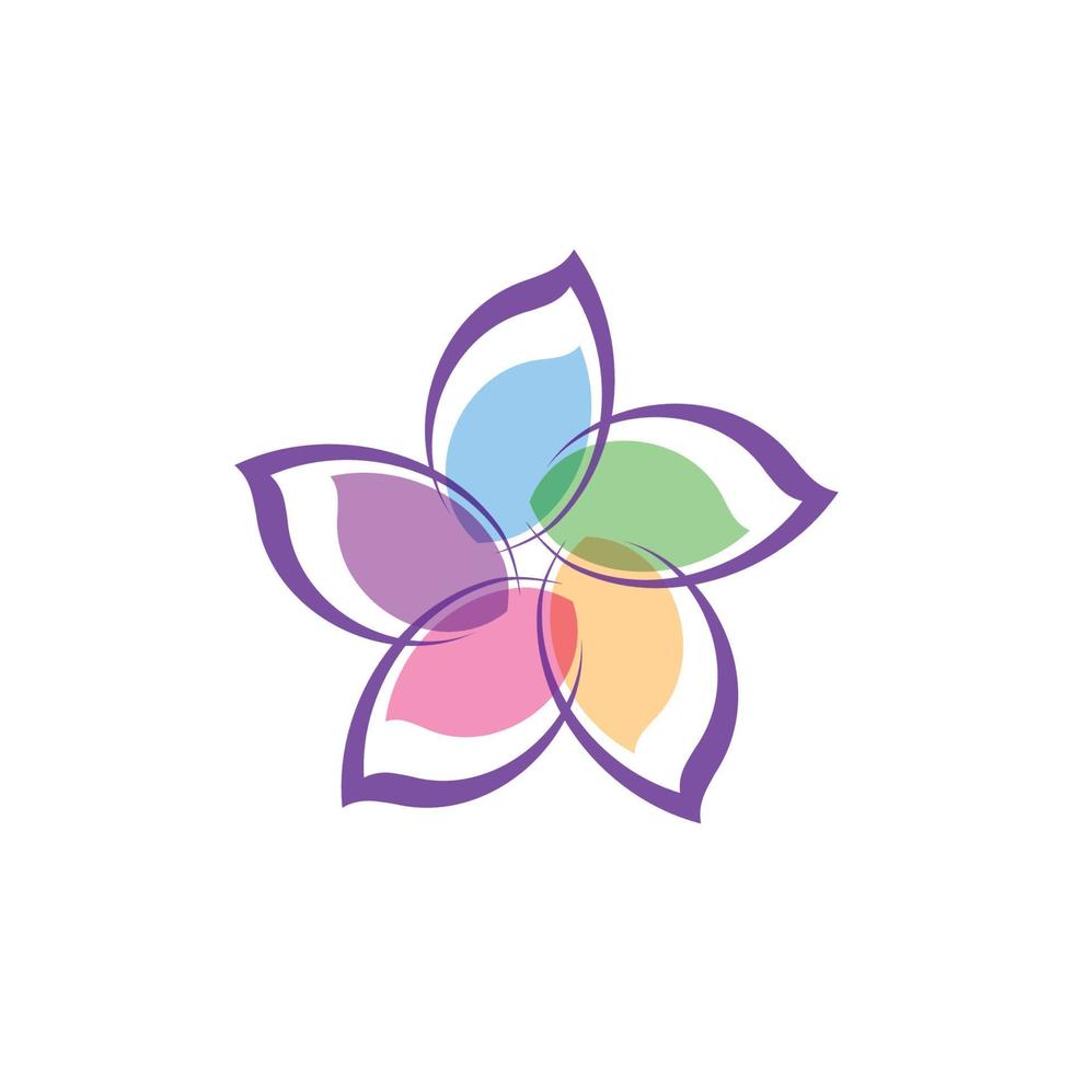 Plantilla de ilustración de diseño de flores de icono de plumeria de belleza vector