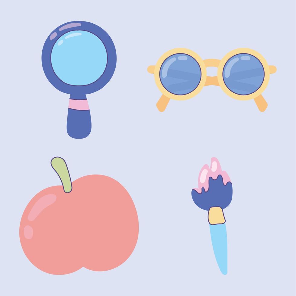 teachers day, school supplies vector