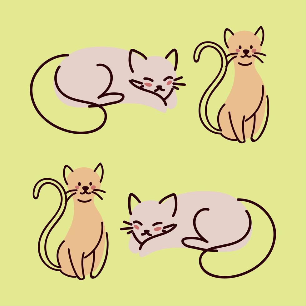 set of cats vector