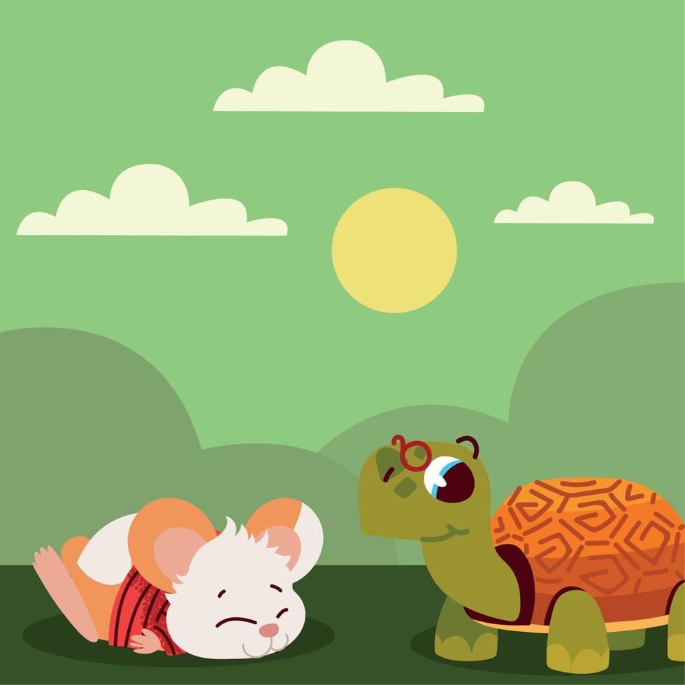 cute animals detailed concept vector