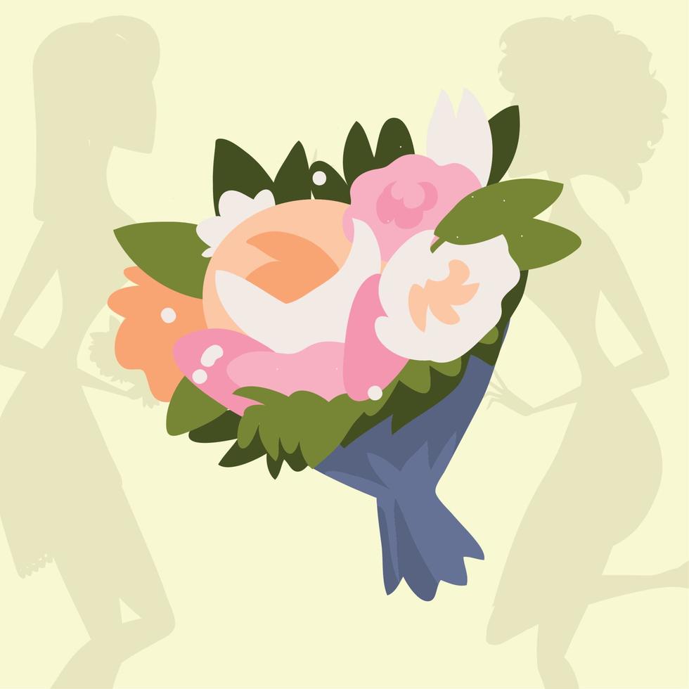 flowers bouquet decoration vector