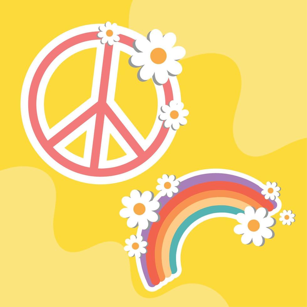 hippie culture concept vector