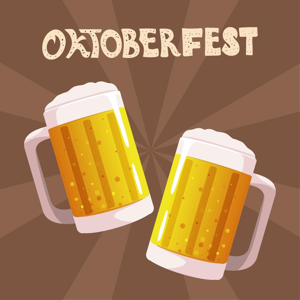 fiesta de cervezas oktoberfest vector