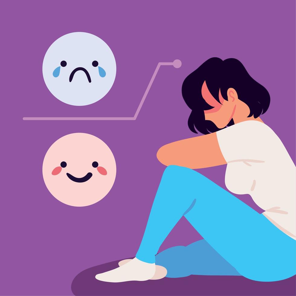 mental health, anxiety and depression vector