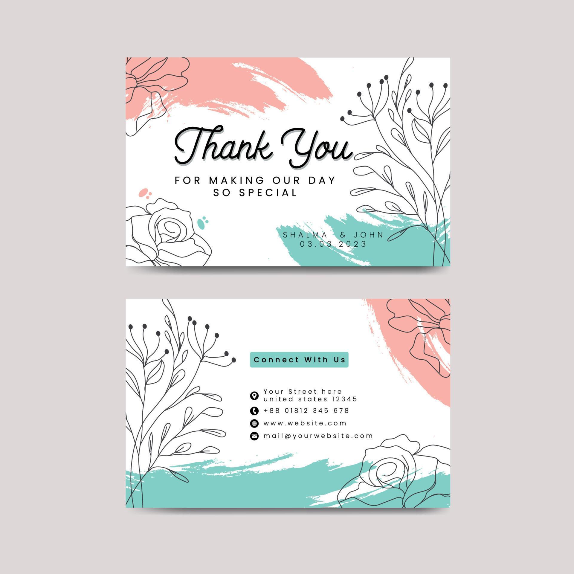 Thank you card design template. Luxury and elegant background. Vector