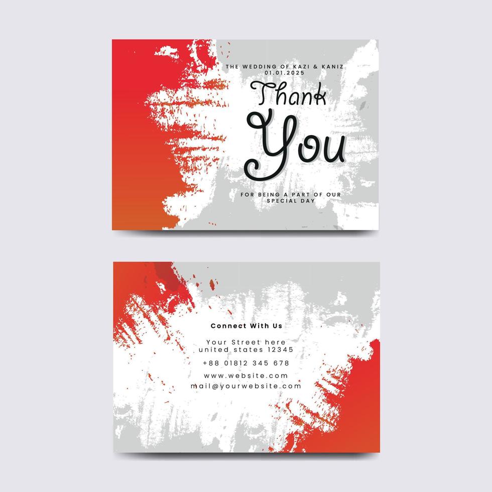 Thank you card design template. Luxury and elegant background. Vector illustration ready to print. Free Vector Template