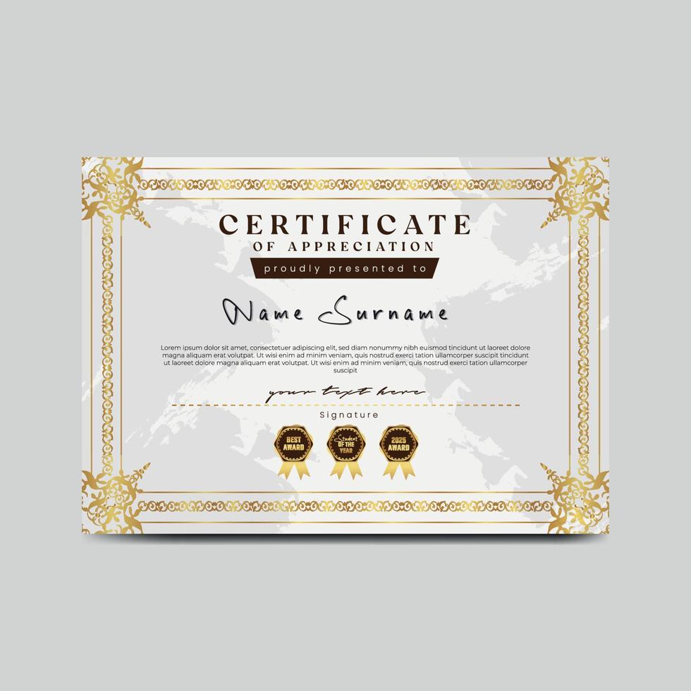 Modern Elegant Certificate Template Free Vector