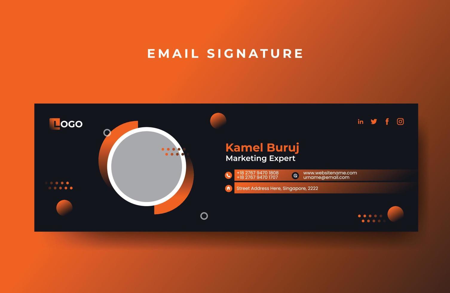 Email signature or email footer design template free Vector