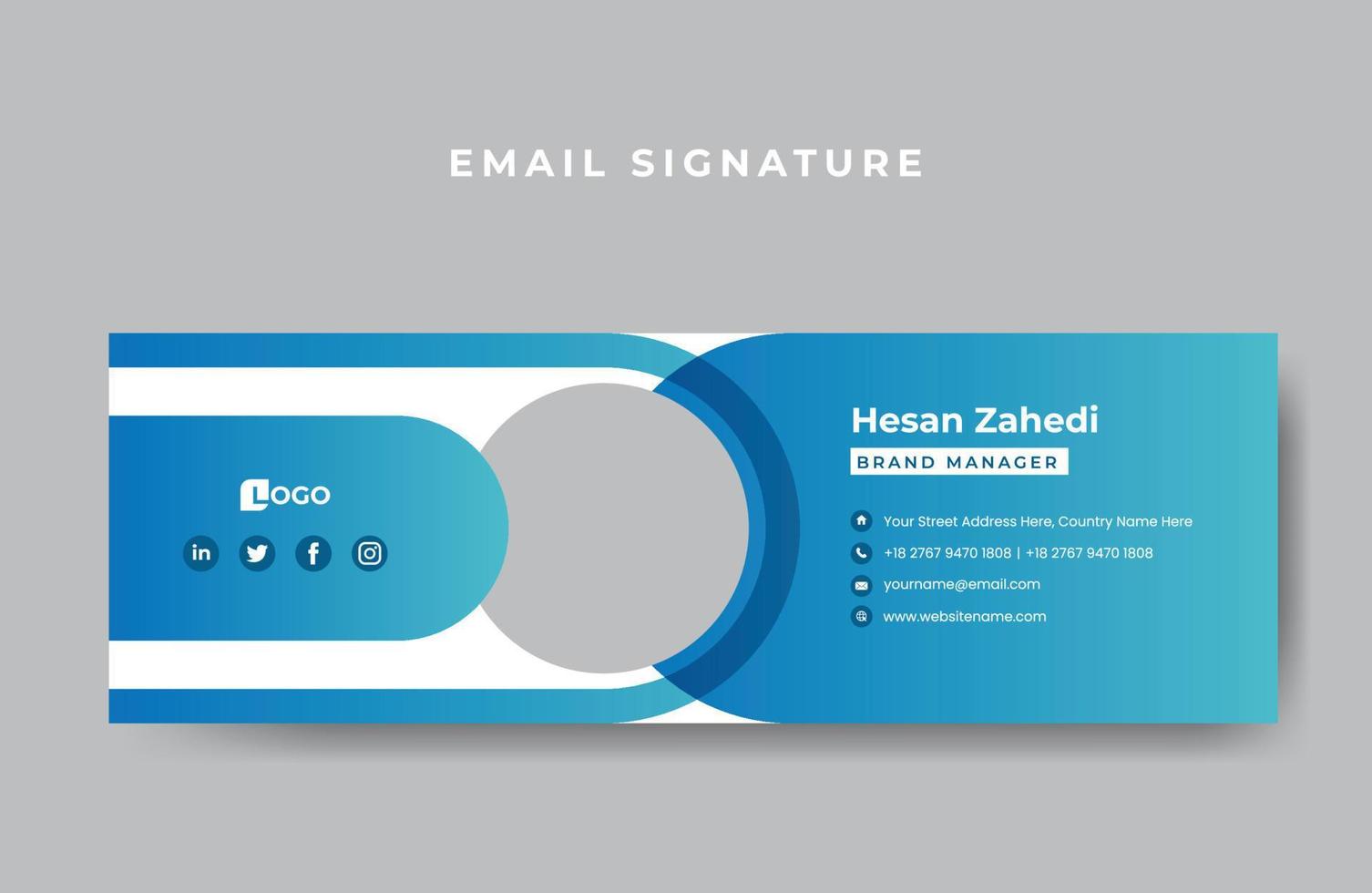 Email signature or email footer design template free Vector