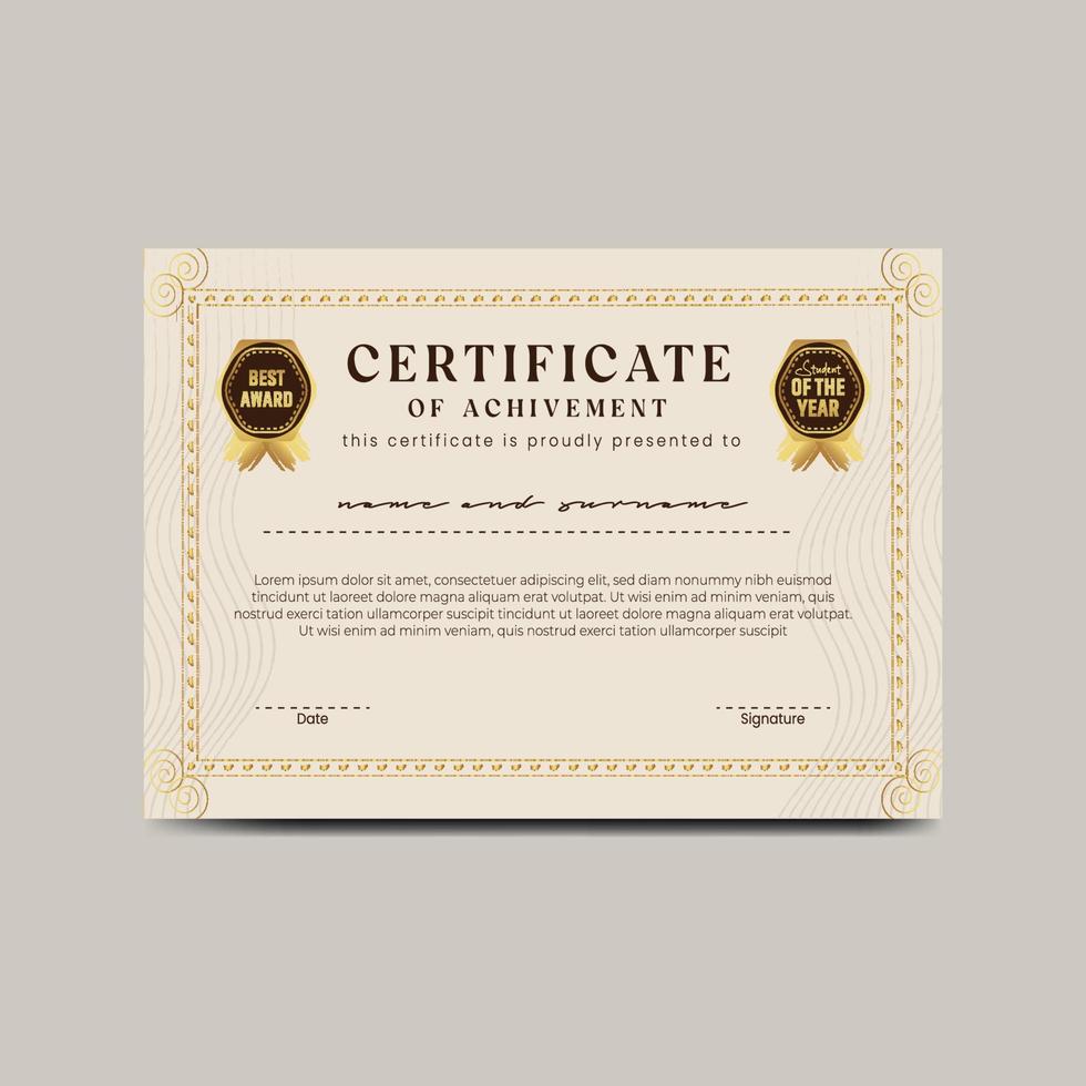 Modern Elegant Certificate Template Free Vector