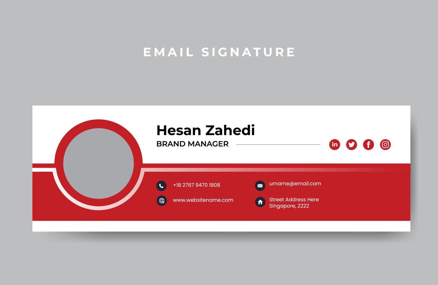 Email signature or email footer design template free Vector