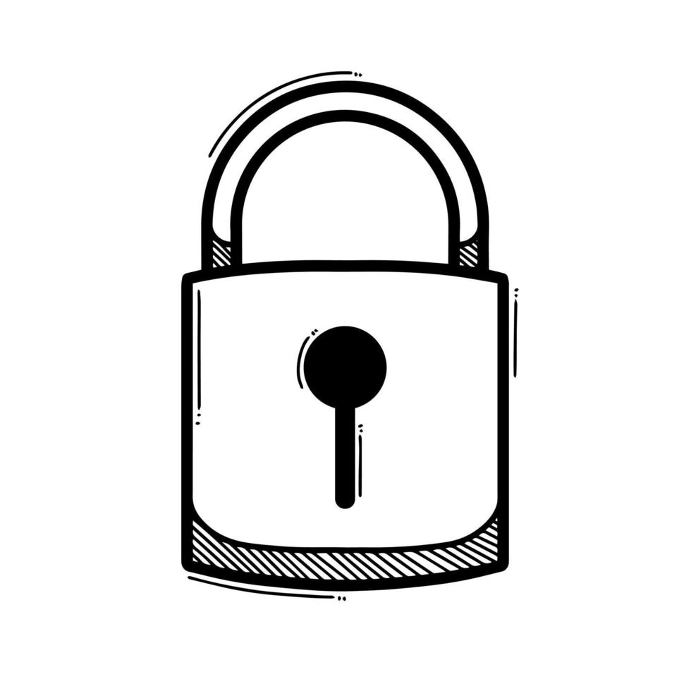 Vintage padlock. Ink sketch isolated on white background. Hand drawn vector  illustration. Retro style. 20673665 Vector Art at Vecteezy