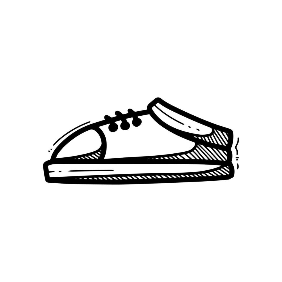 Vector illustration of shoes icon in doodle style isolated background