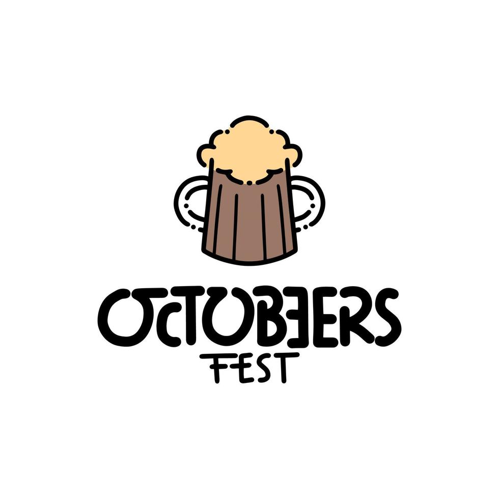 ilustración vectorial de octoberfest en estilo doodle, celebración del festival de la cerveza de munich vector