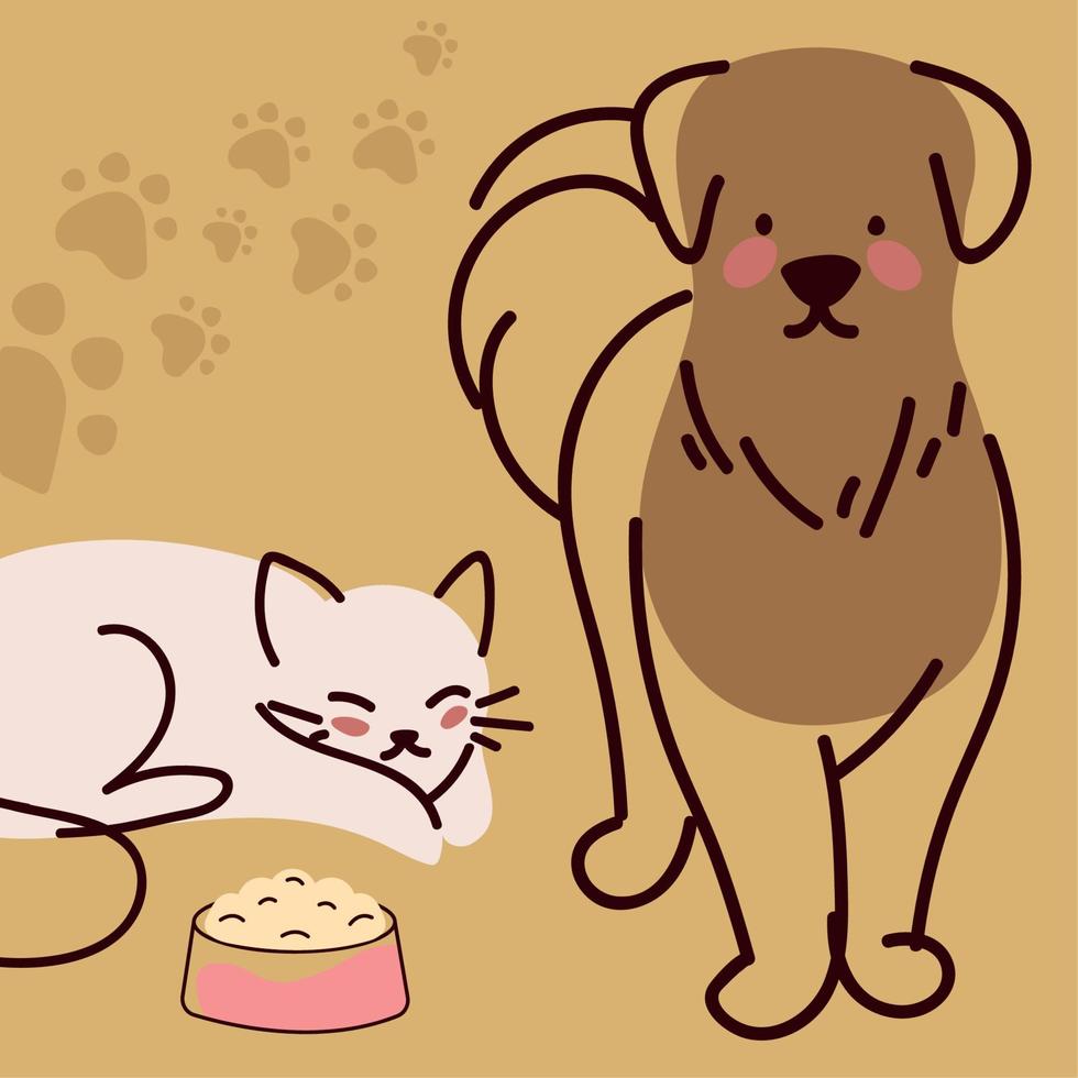 perro y gato vector