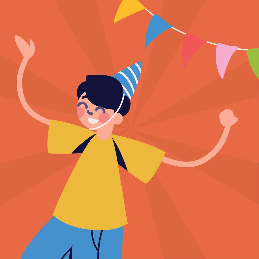boy with party hat vector