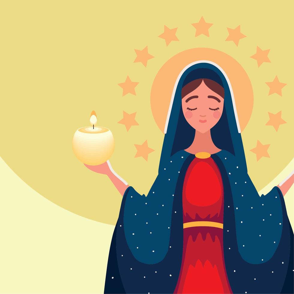 asunción de la virgen maría con luz vector