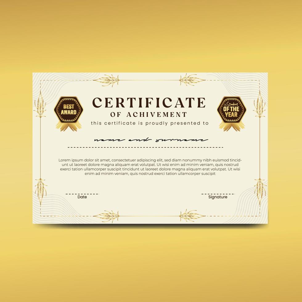 Modern Elegant Certificate Template Free Vector