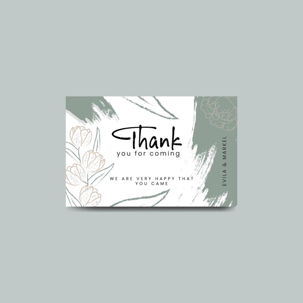 Thank you card design template. Luxury and elegant background. Vector illustration ready to print. Free Vector Template