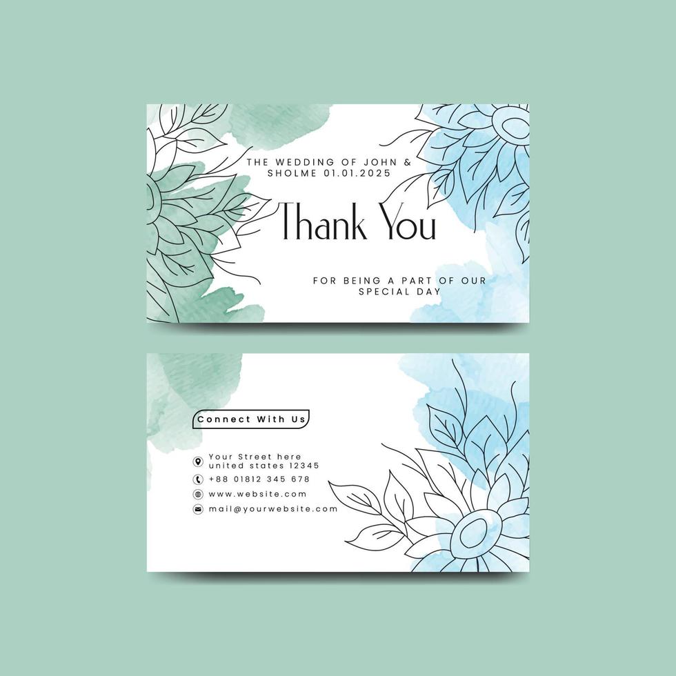 Thank you card design template. Luxury and elegant background. Vector illustration ready to print. Free Vector Template