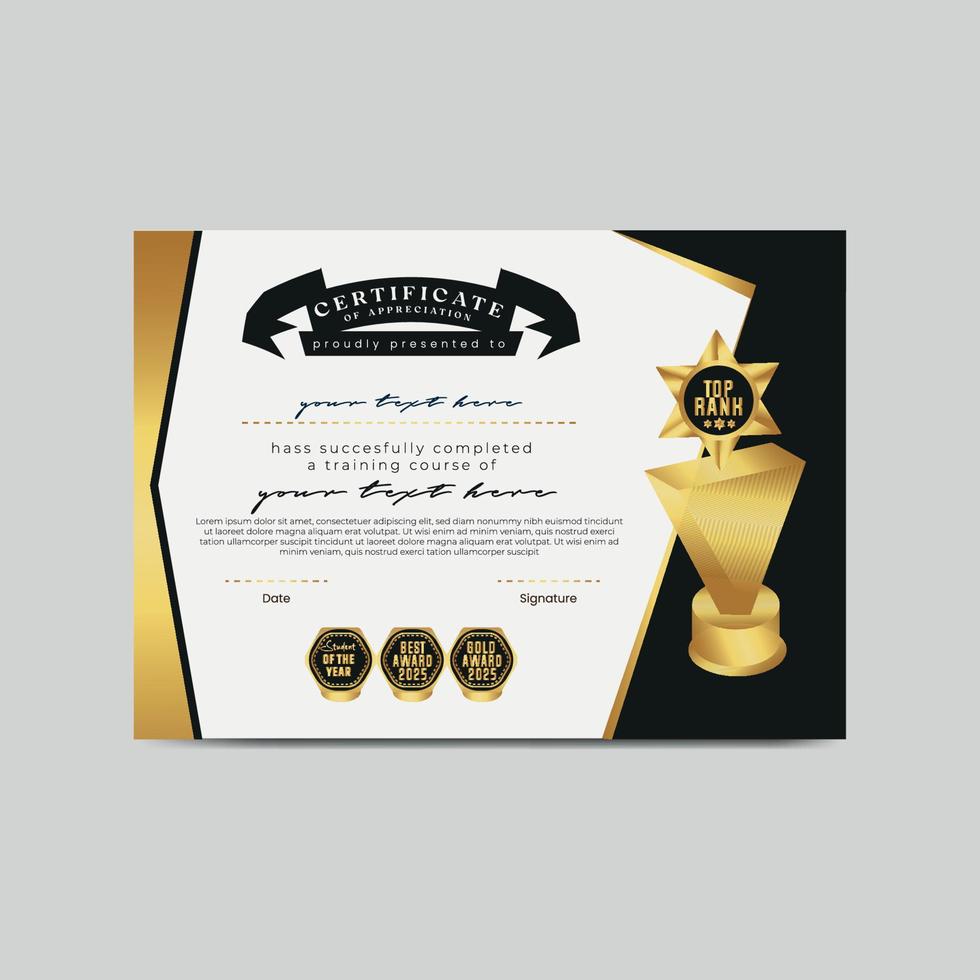 Modern Elegant Certificate Template Free Vector