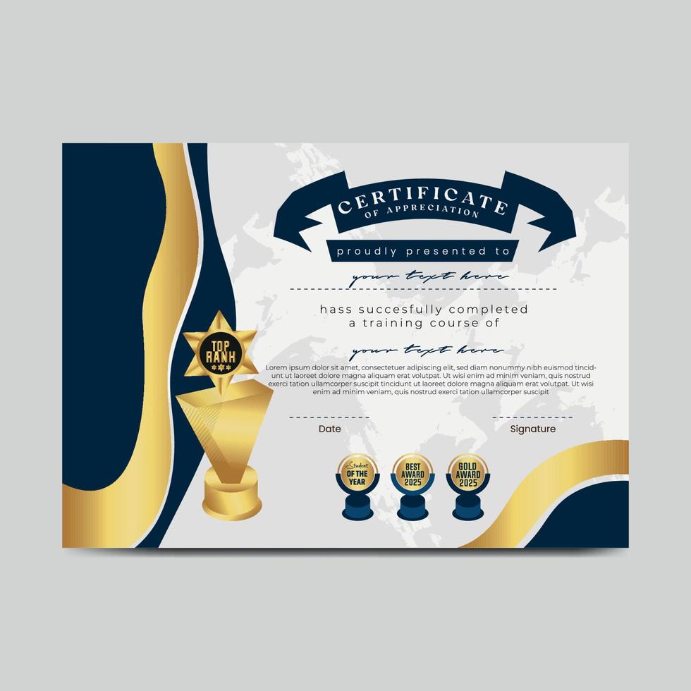 Modern Elegant Certificate Template Free Vector