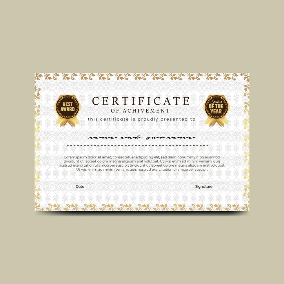 Modern Elegant Certificate Template Free Vector