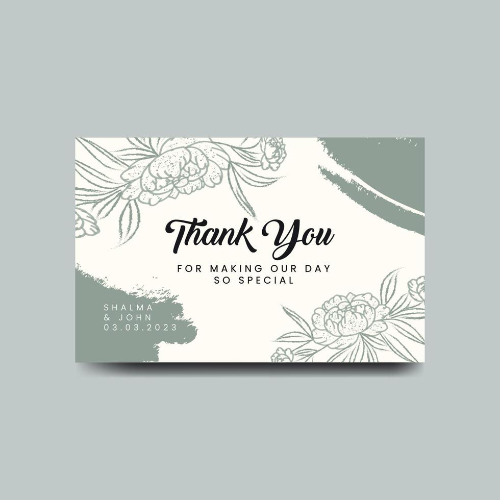 Thank you card design template. Luxury and elegant background. Vector illustration ready to print. Free Vector Template