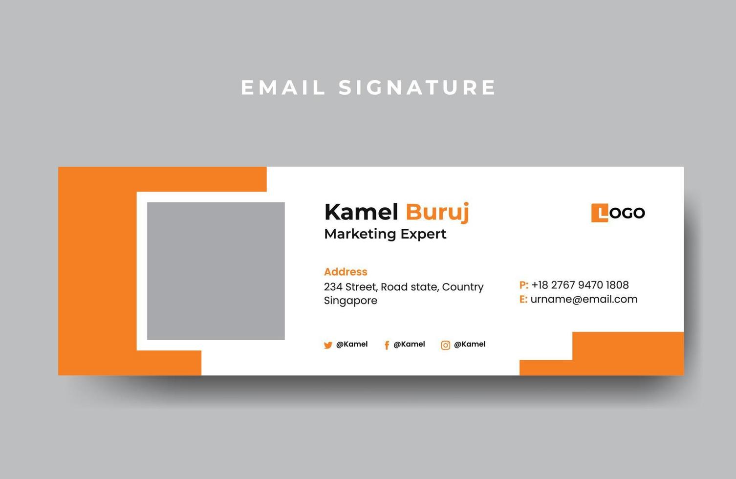 Email signature or email footer design template free Vector