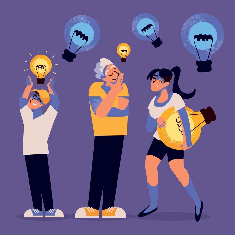 creative people with idea vector